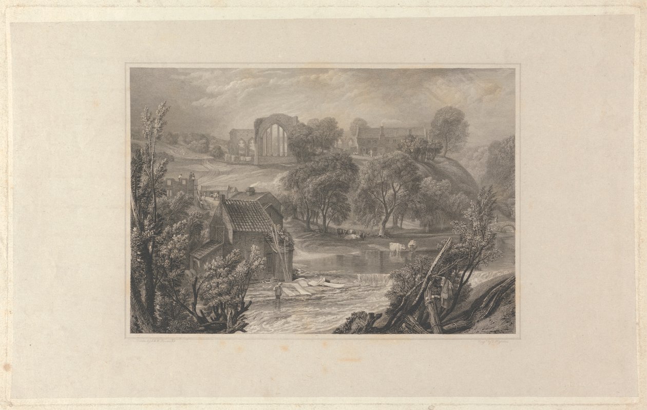 Egglestone Abbey, nabij Barnard Castle door Thomas Higham