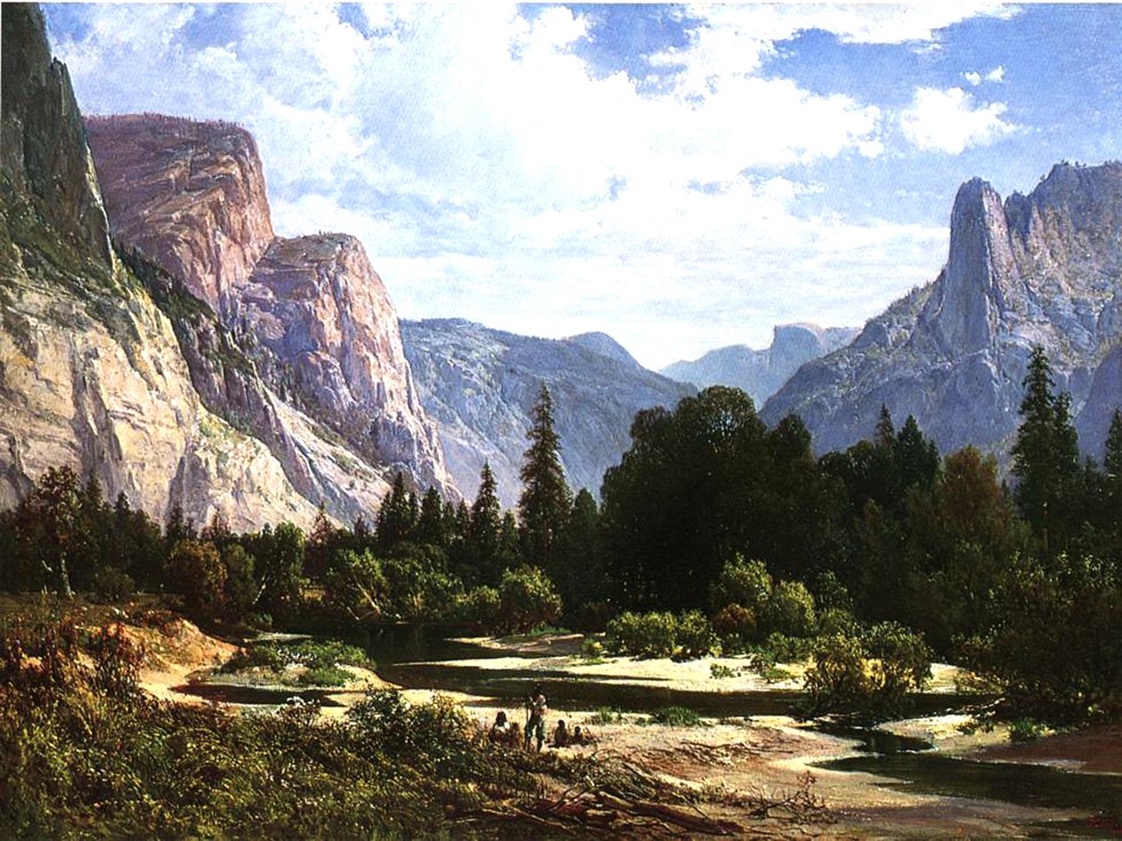 Piute Indianen rusten, 1866 door Thomas Hill