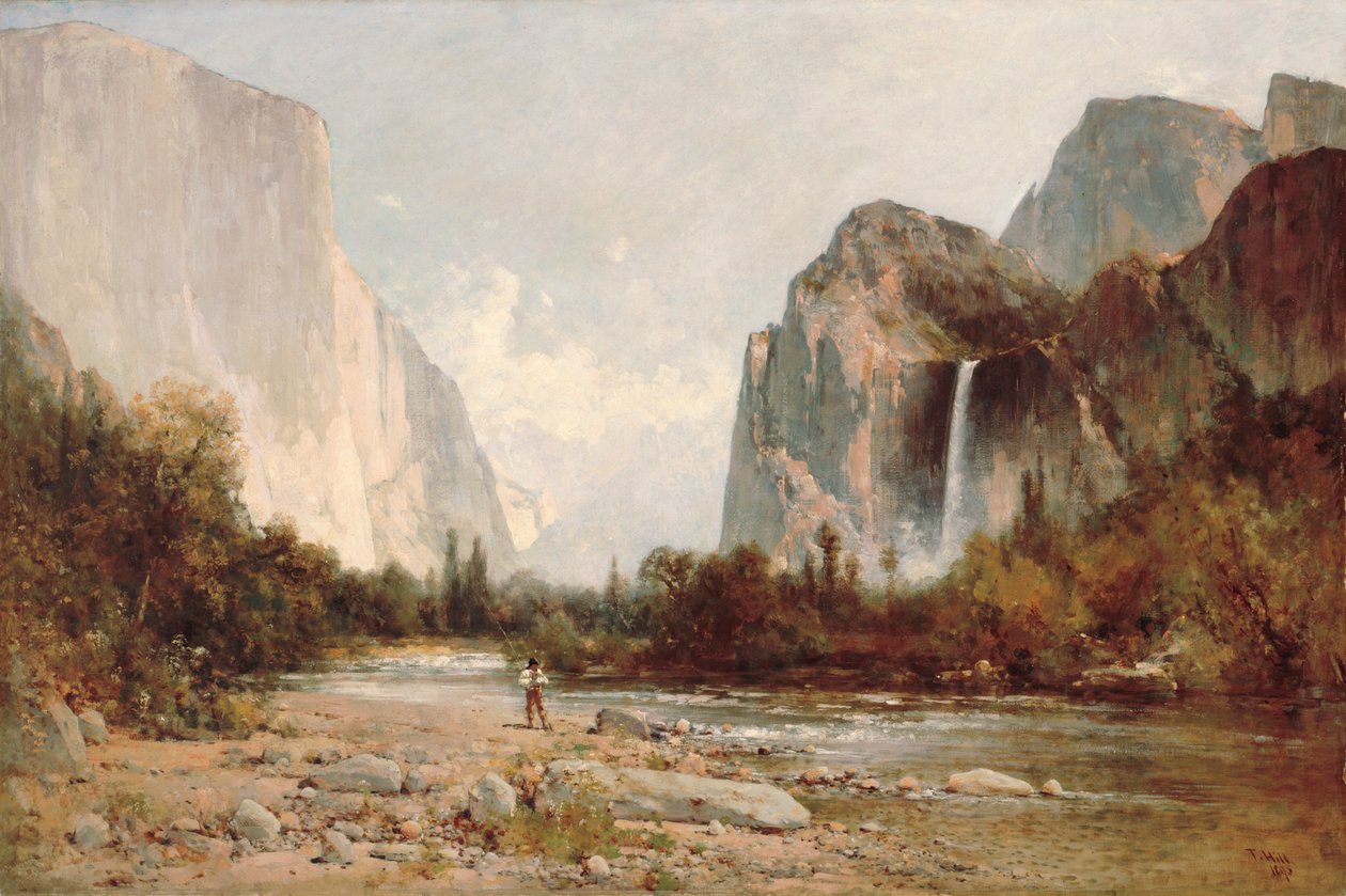 Yosemite, Bridal Veil watervallen door Thomas Hill