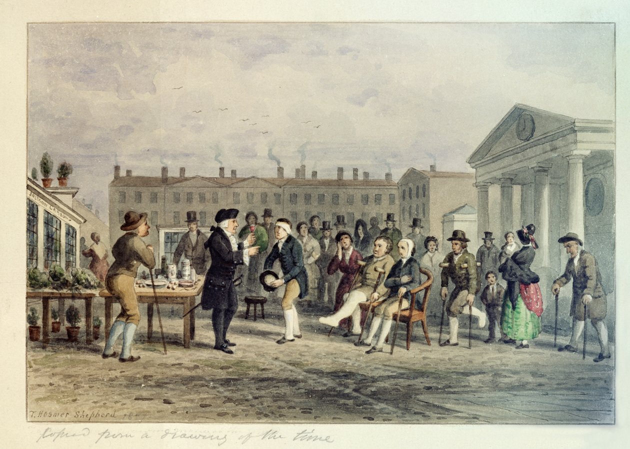 De Kwakzalver, 1857 door Thomas Hosmer Shepherd