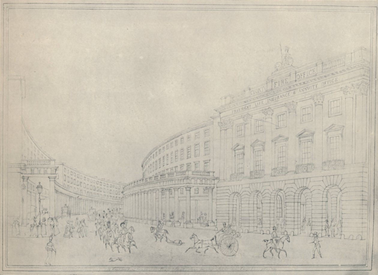 De Quadrant, Regent Street door Thomas Hosmer Shepherd