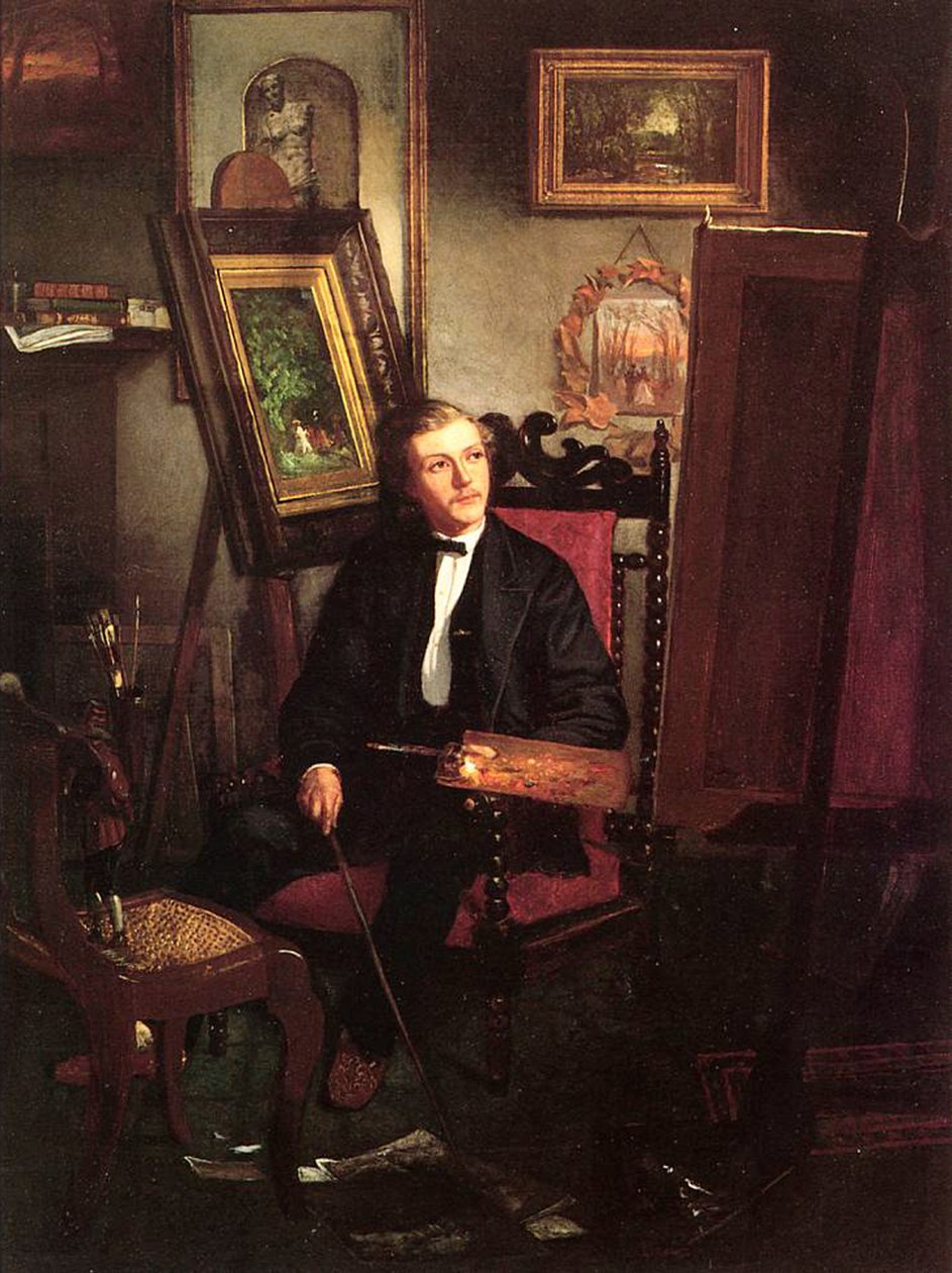 Zelfportret, c.1870 door Thomas Hovenden