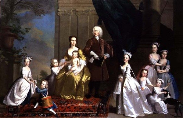 De familie Radcliffe, c.1738-42 door Thomas Hudson