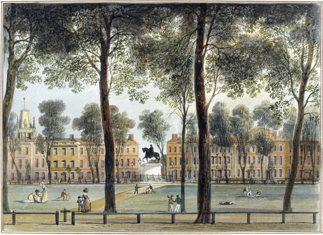 Queen Square, kijkend naar het zuidoosten door Thomas Leeson the Elder Rowbotham