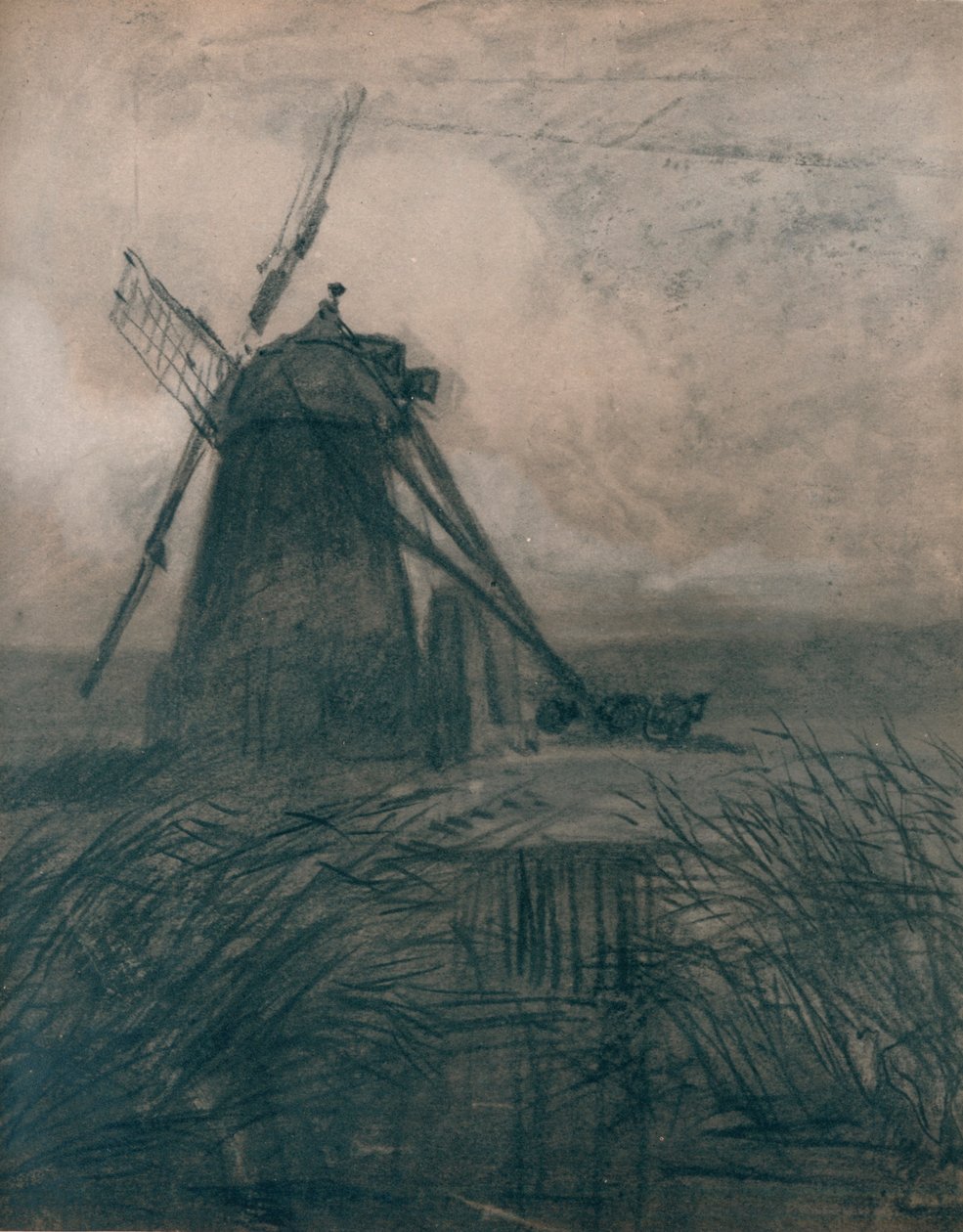 Een moerasmolen, c1840 door Thomas Lound