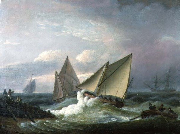 Een winderige dag door Thomas Luny