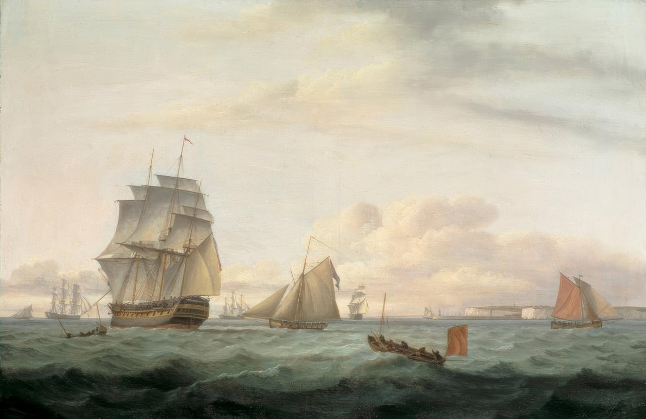 Scheepvaart bij de haven van Ramsgate door Thomas Luny