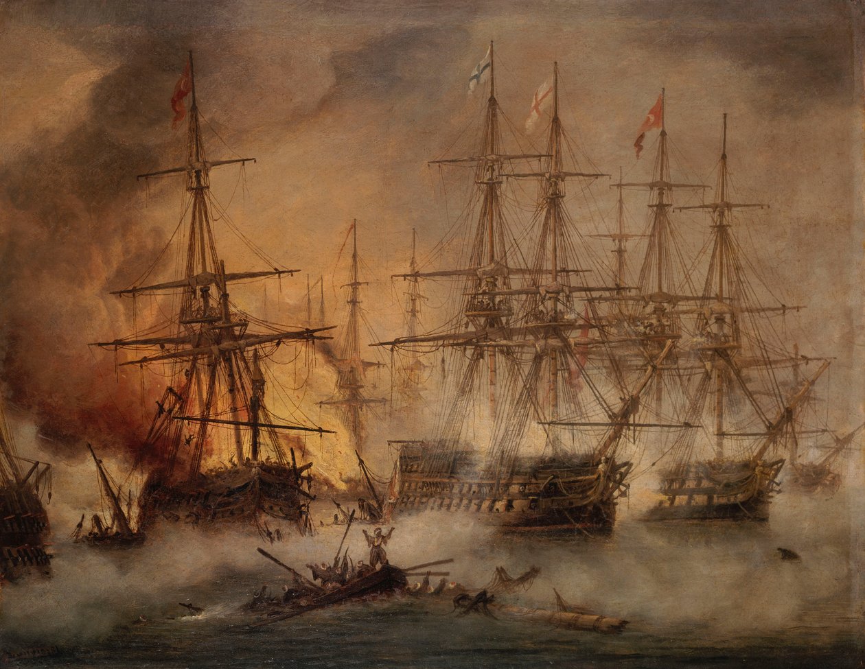 De Slag bij Navarino, 20 oktober 1827 door Thomas Luny