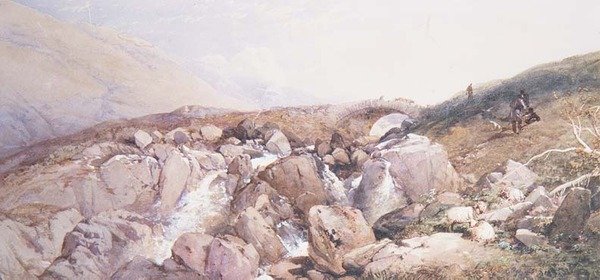 Een rustpauze bij een Highland Burn door Thomas Miles Richardson