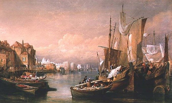 De Theems bij Greenwich door Thomas Miles Richardson