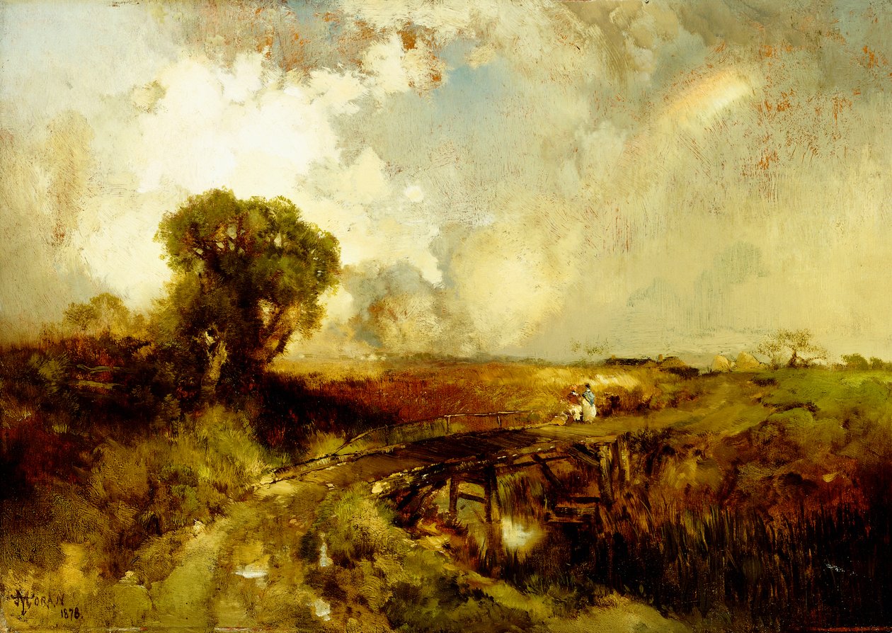 Een zomerse bui door Thomas Moran