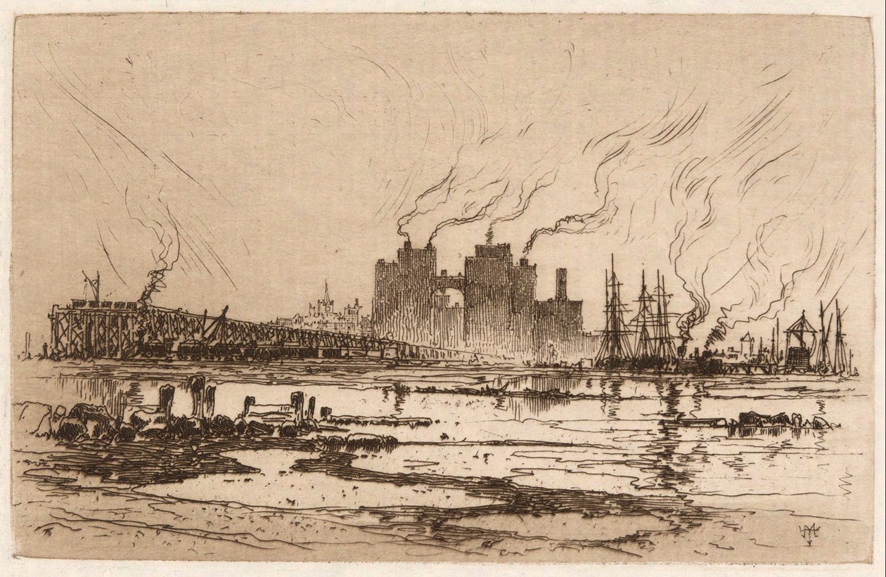 Communipaw, N.J. door Thomas Moran