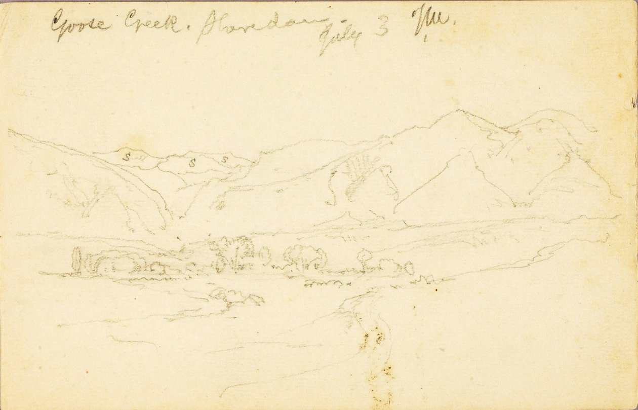 Goose Creek, Sheridan (Wyoming) door Thomas Moran