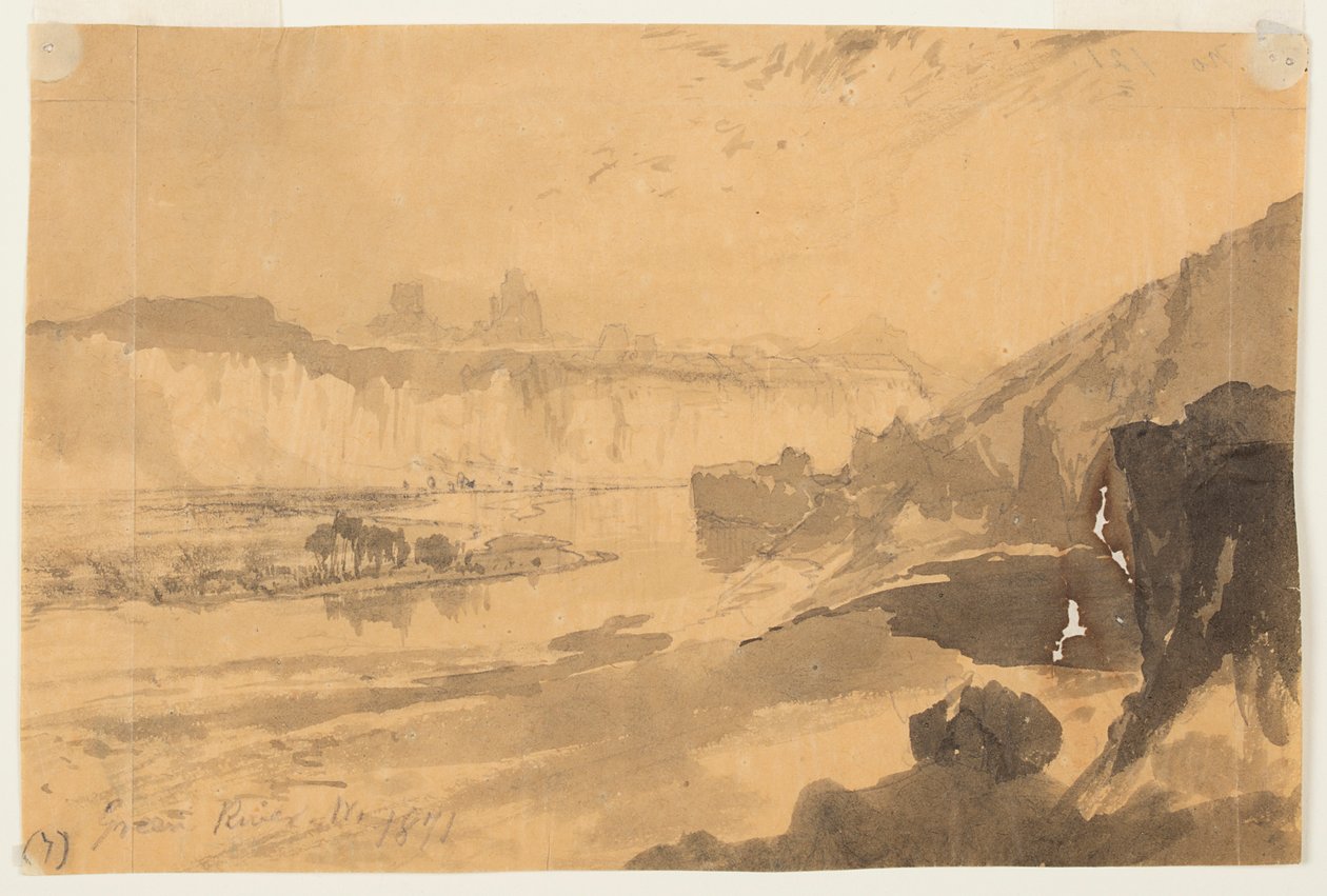 Groene Rivier, Wyoming door Thomas Moran