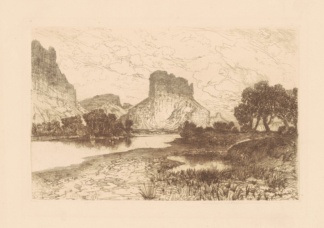 Groene Rivier, Wyoming Territory door Thomas Moran
