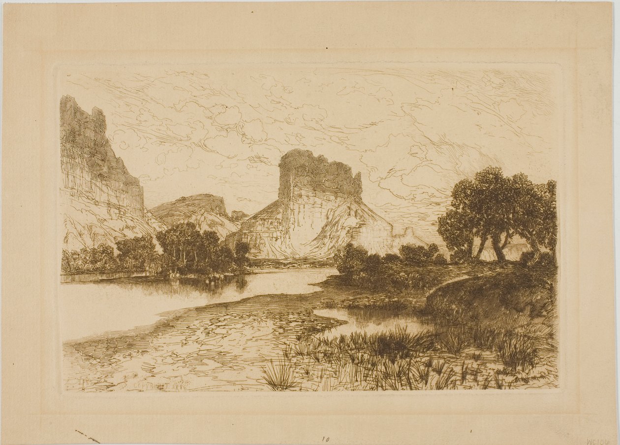 Groene Rivier, Wyoming Territorium door Thomas Moran