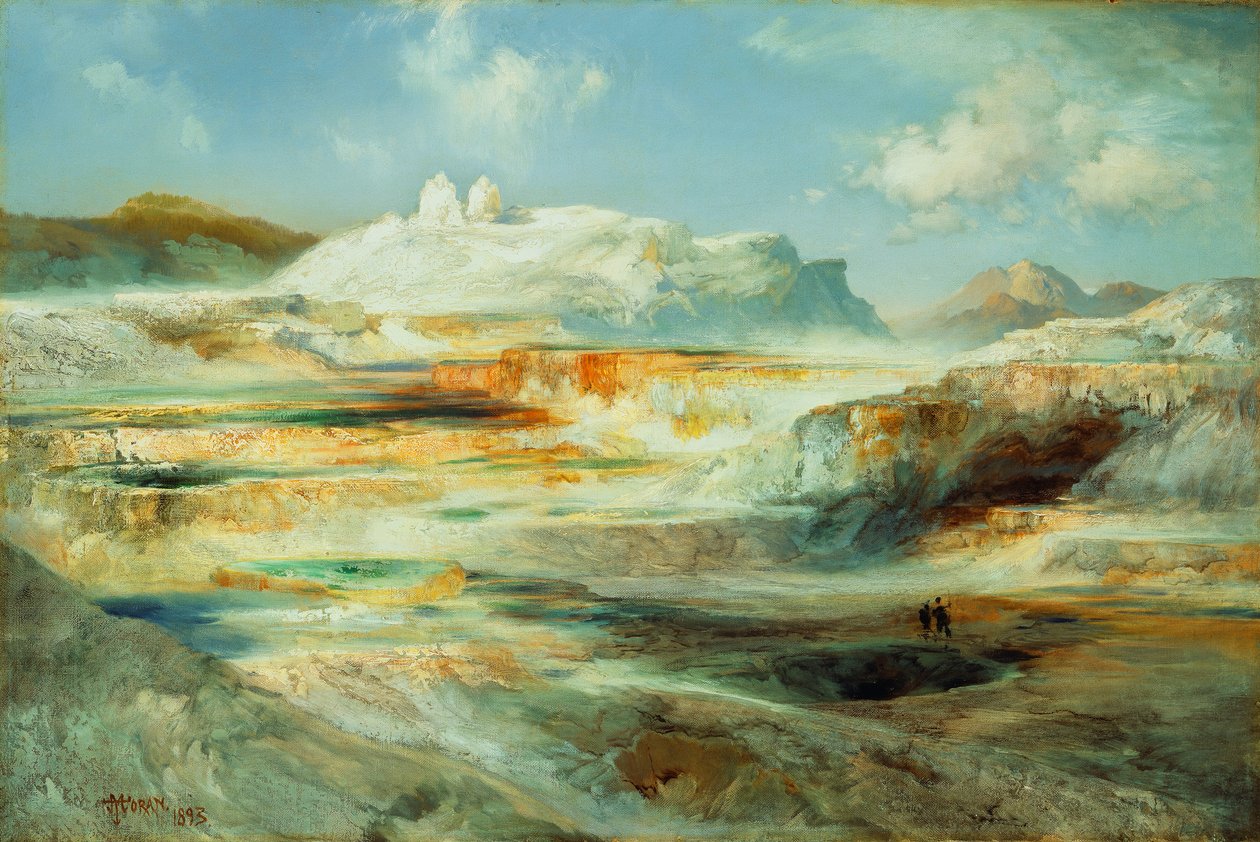Jupiter Terrace, Yellowstone, 1893 door Thomas Moran