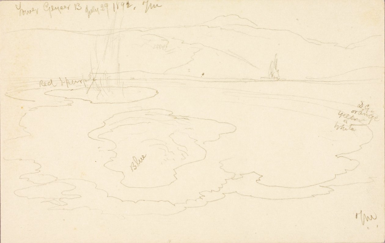 Basin Lower Geyser door Thomas Moran