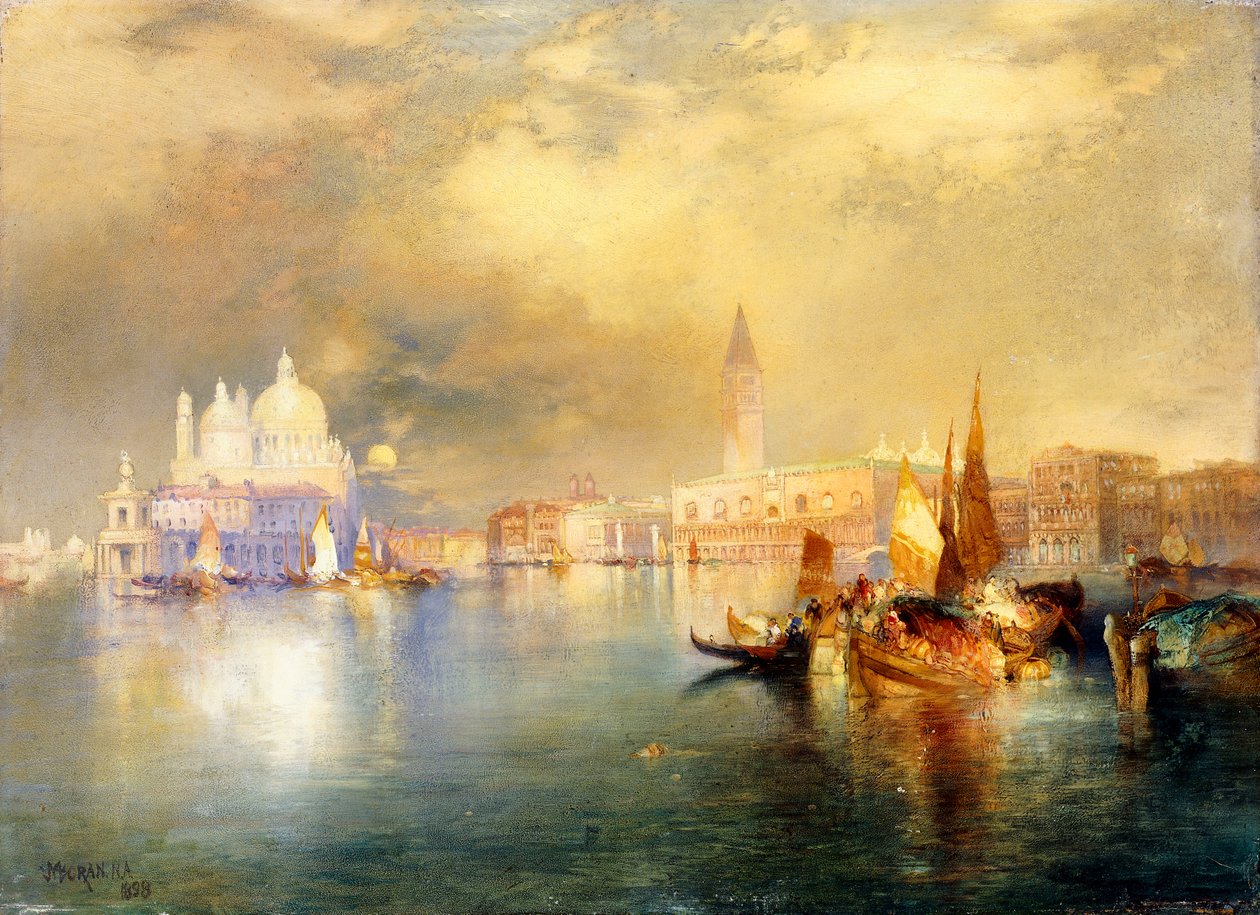 Maanlicht in Venetië door Thomas Moran