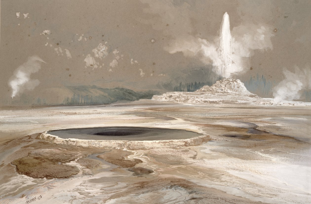 Morning Glory Pool, 1873 door Thomas Moran