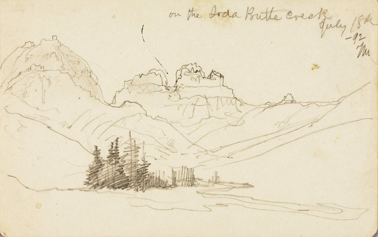 Op de Soda Butte-kreek door Thomas Moran