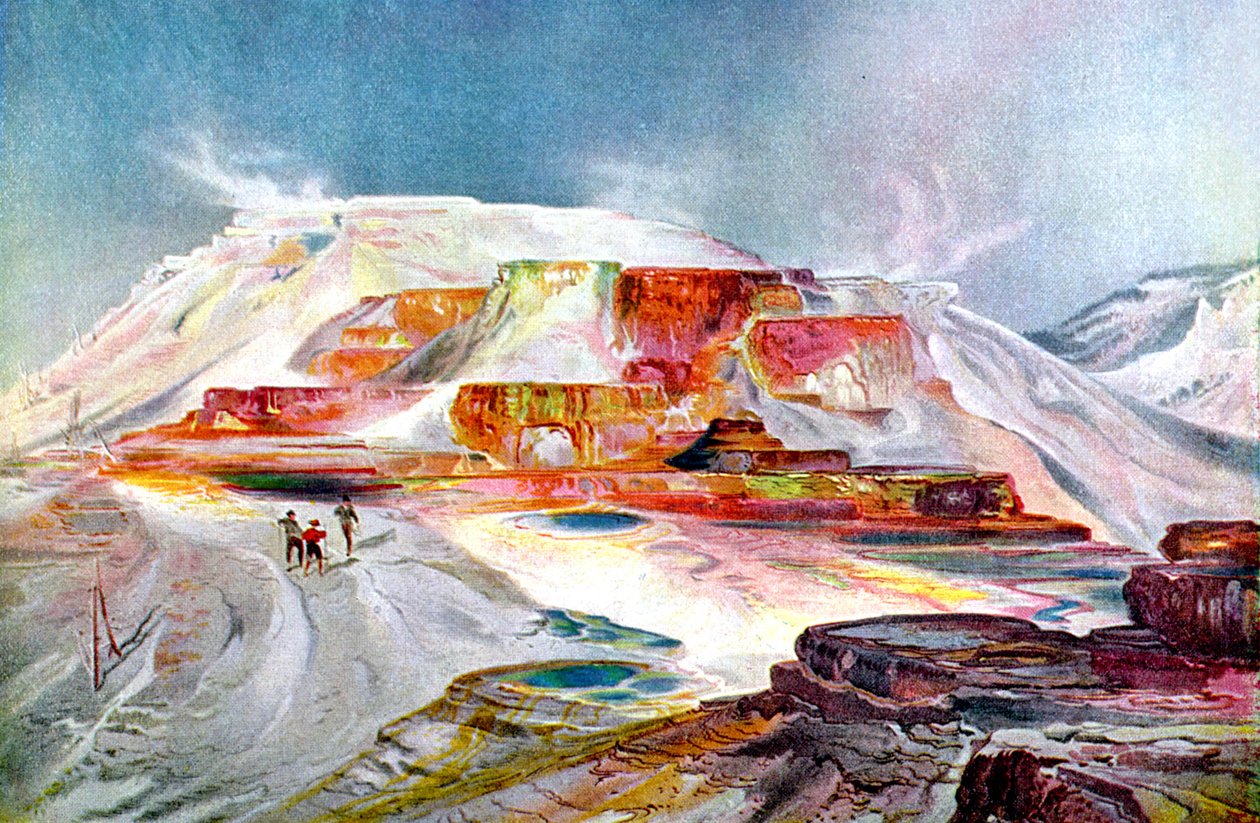 De Mammoth Hot Springs, c.1880 door Thomas Moran