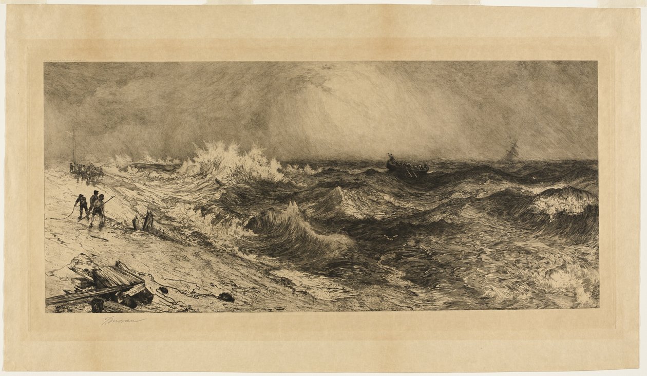De weerklinkende zee door Thomas Moran