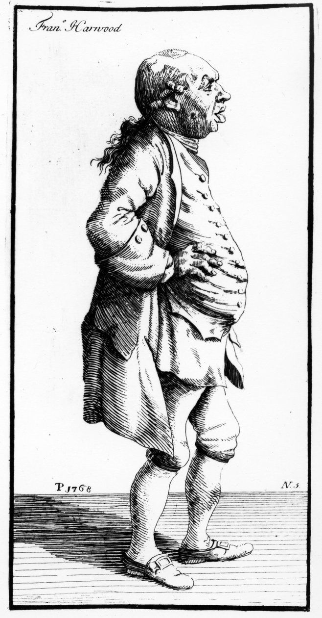 Karikatuur van Francis Harwood, c.1770 door Thomas Patch