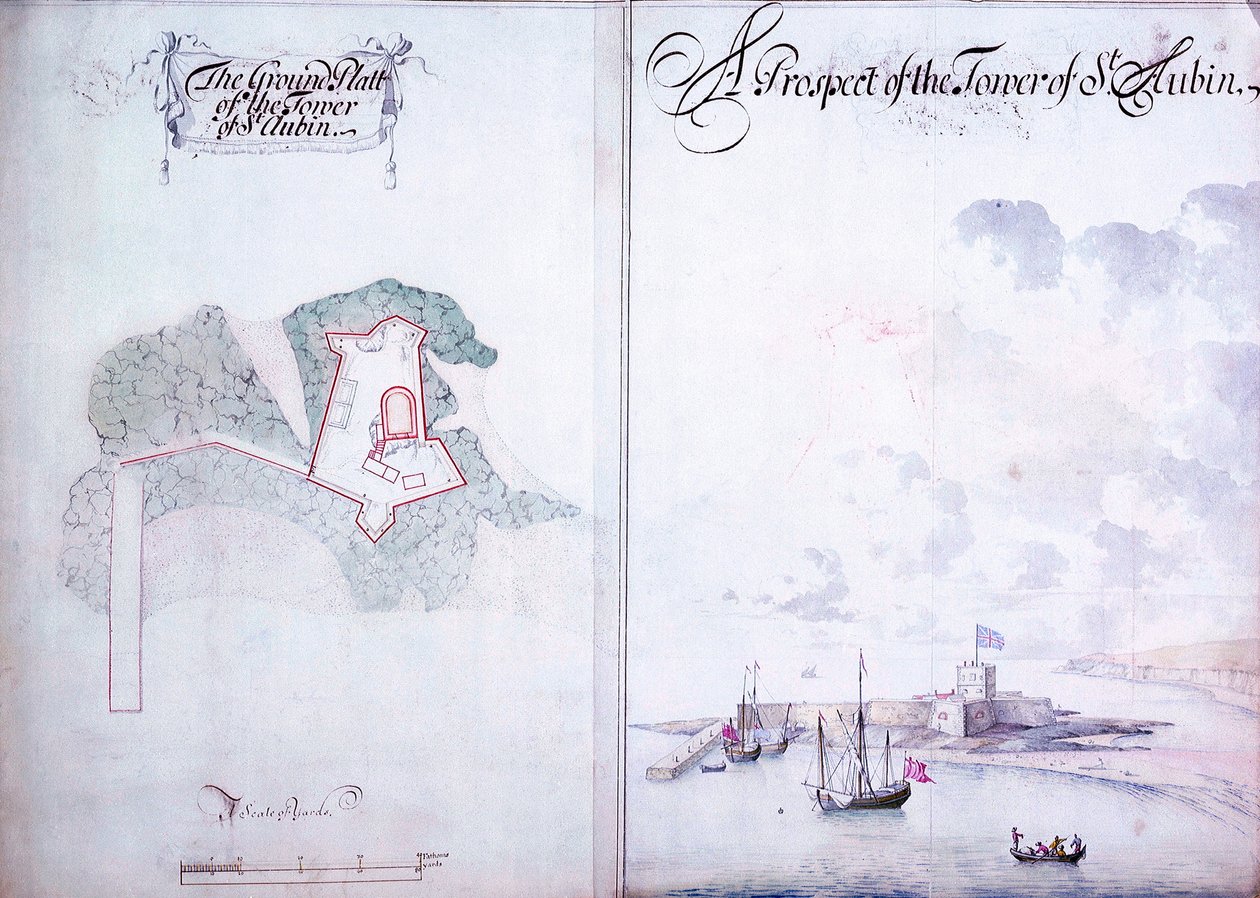 De toren van St. Aubin door Thomas Phillips