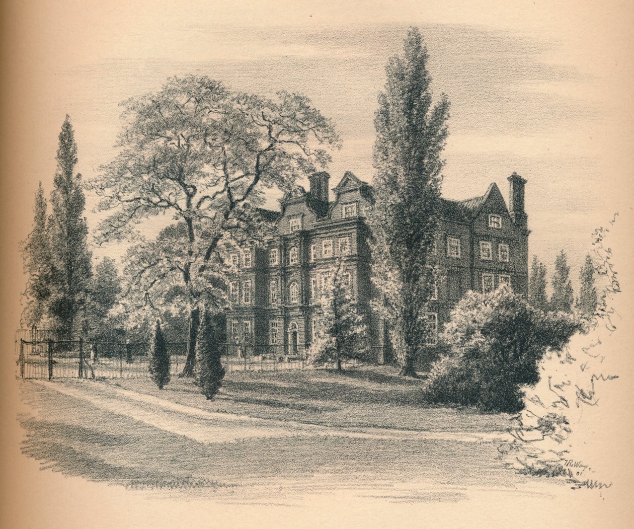 Buitenkant van Kew Palace, 1902 door Thomas Robert Way