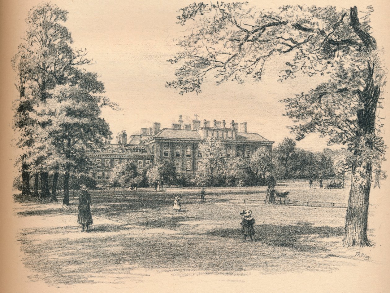 Zuidkant van Kensington Palace door Thomas Robert Way