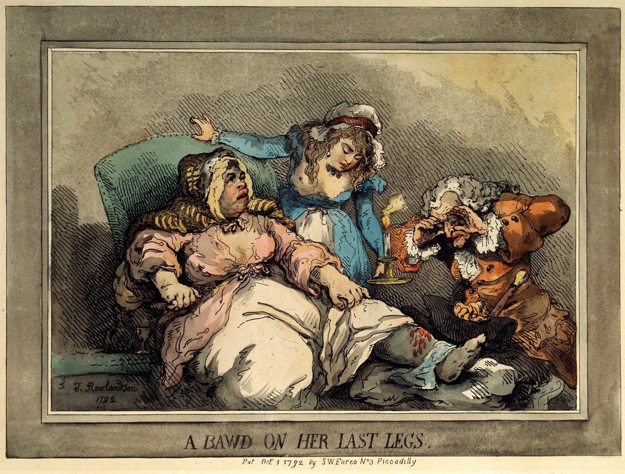 Een koppelaarster op haar laatste benen door Thomas Rowlandson