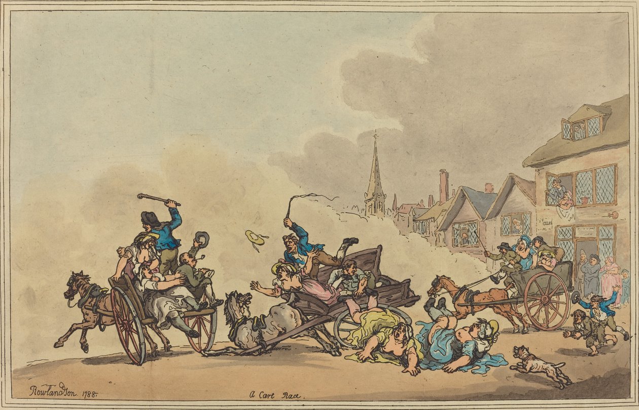 Een kartrace door Thomas Rowlandson