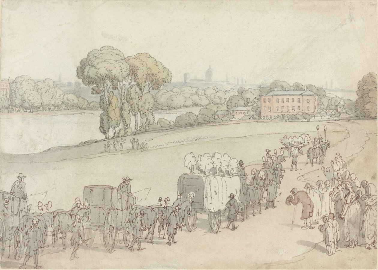 Een begrafenisstoet door Thomas Rowlandson