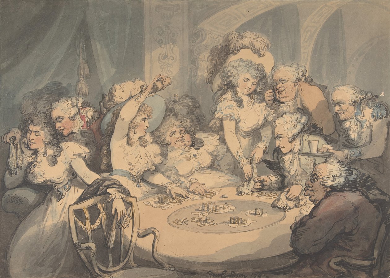 Een Speeltafel in Devonshire House, 1791 door Thomas Rowlandson