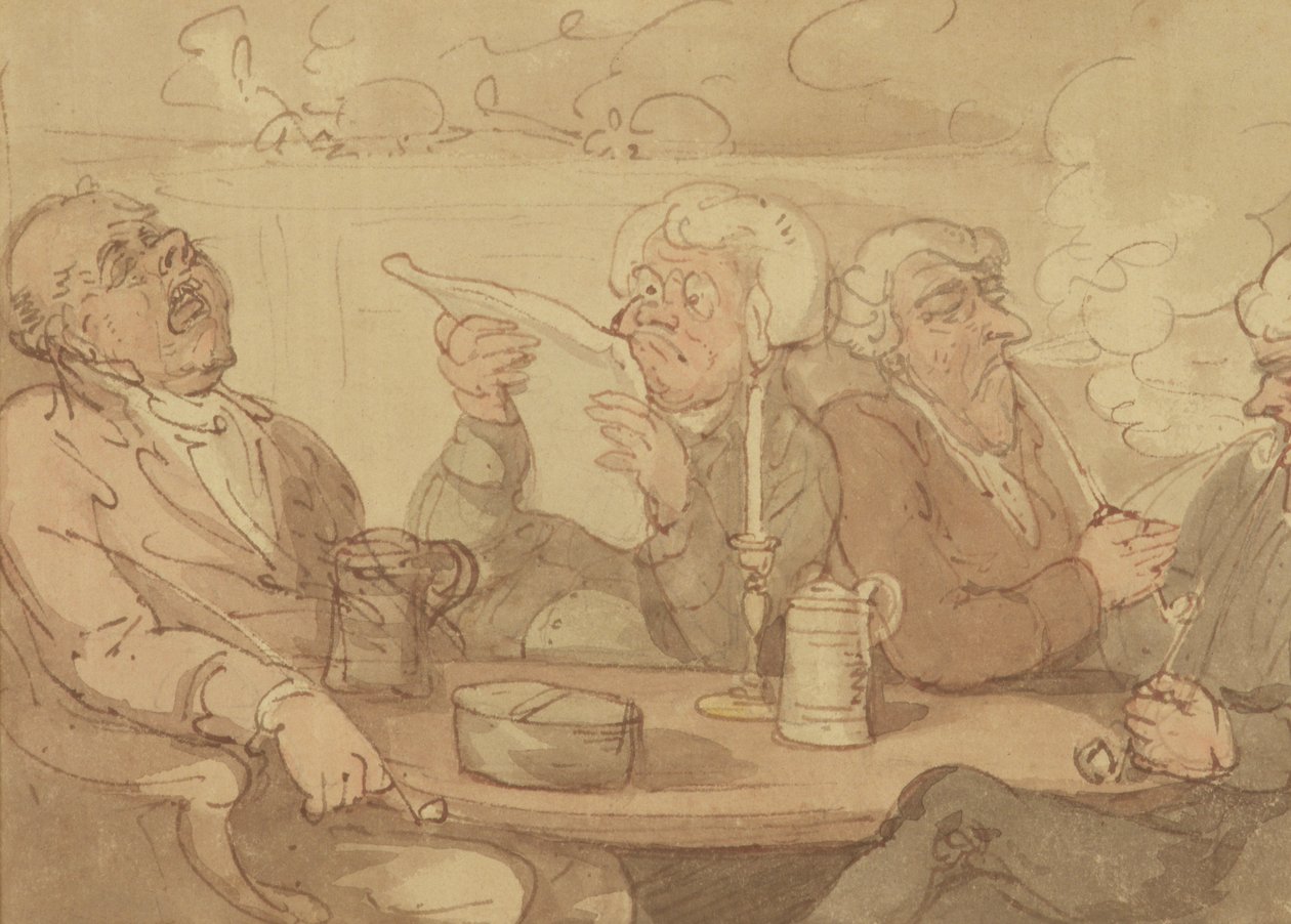 Een Herenclub door Thomas Rowlandson
