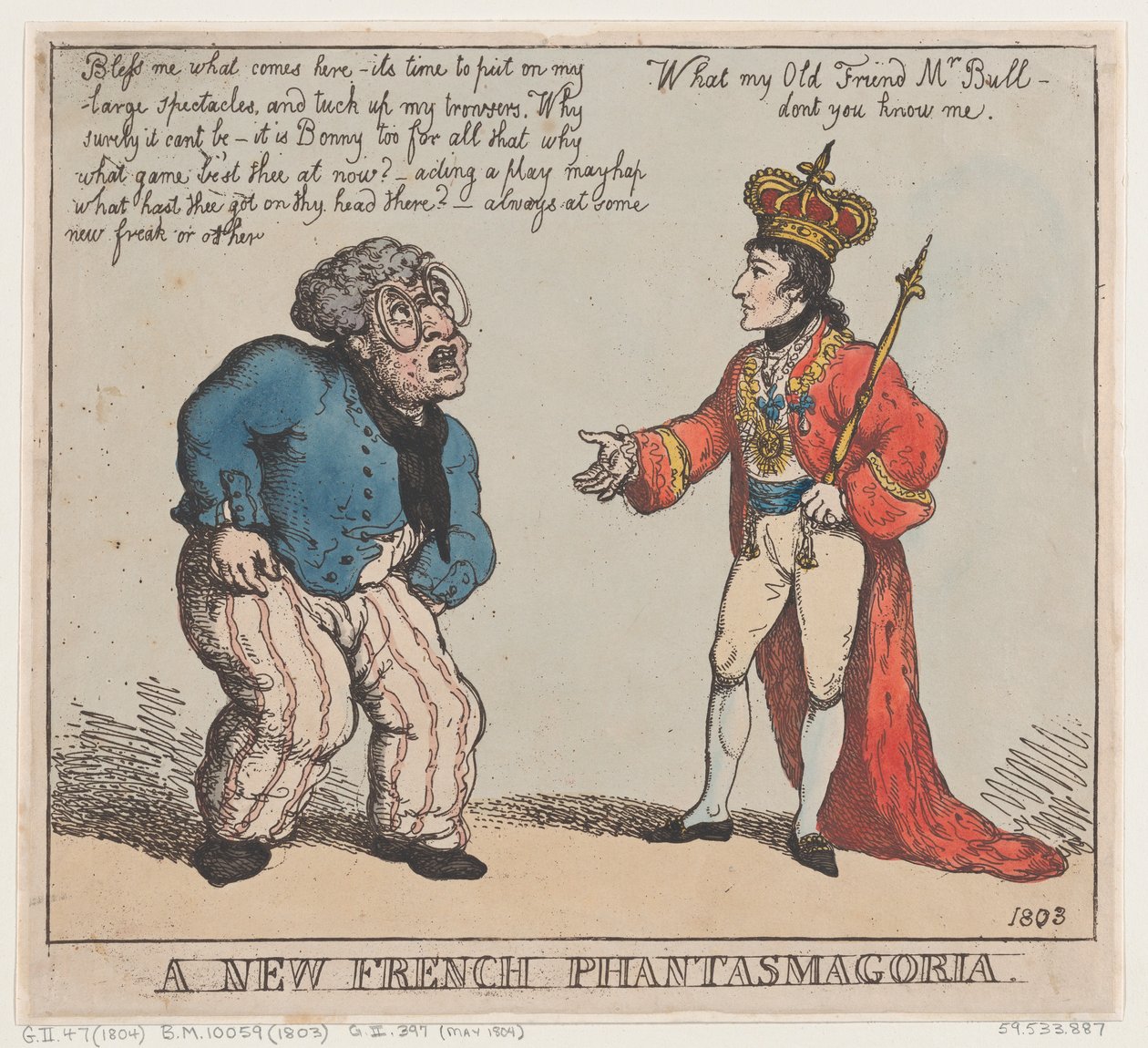 Een nieuwe Franse phantasmagorie door Thomas Rowlandson