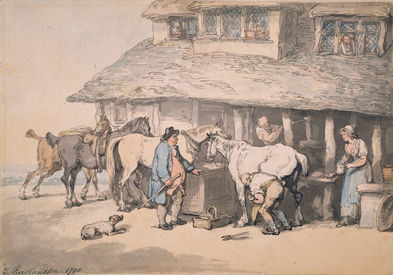 Bij de smidse, 1790 door Thomas Rowlandson