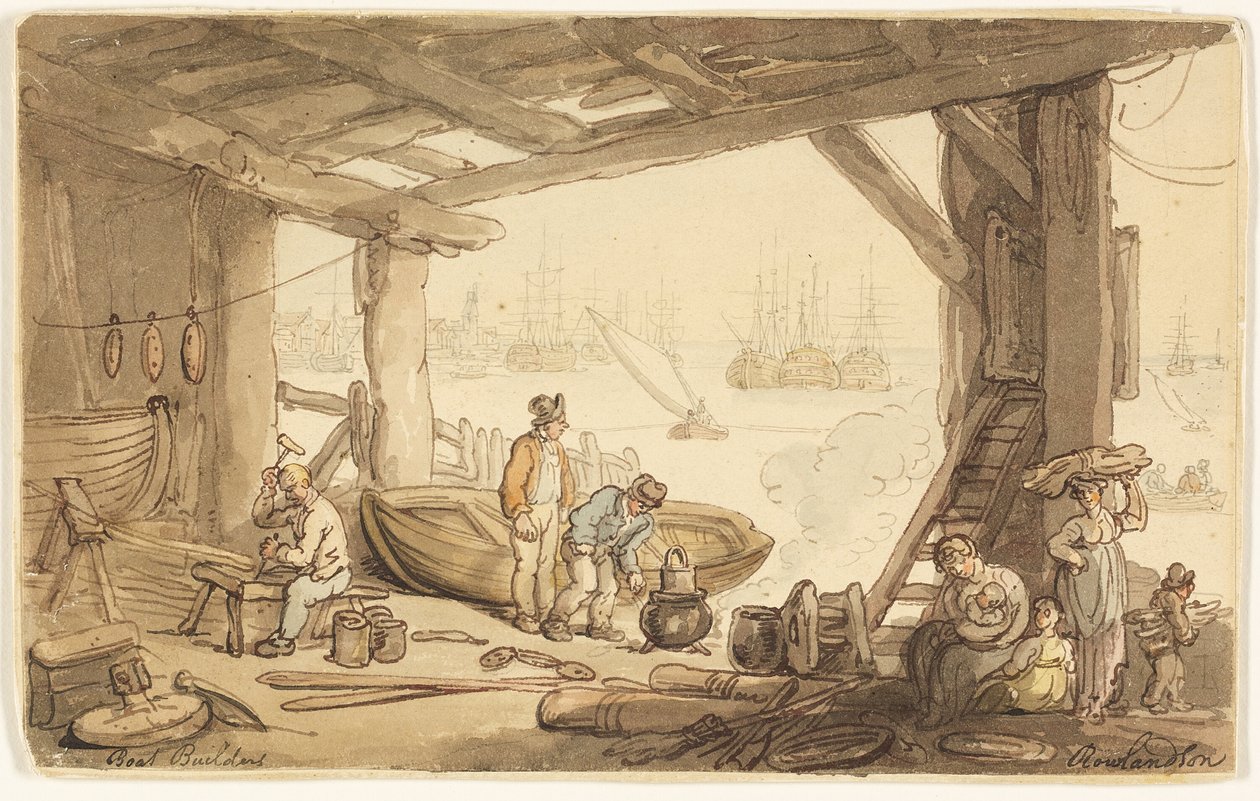 Bootbouwers door Thomas Rowlandson