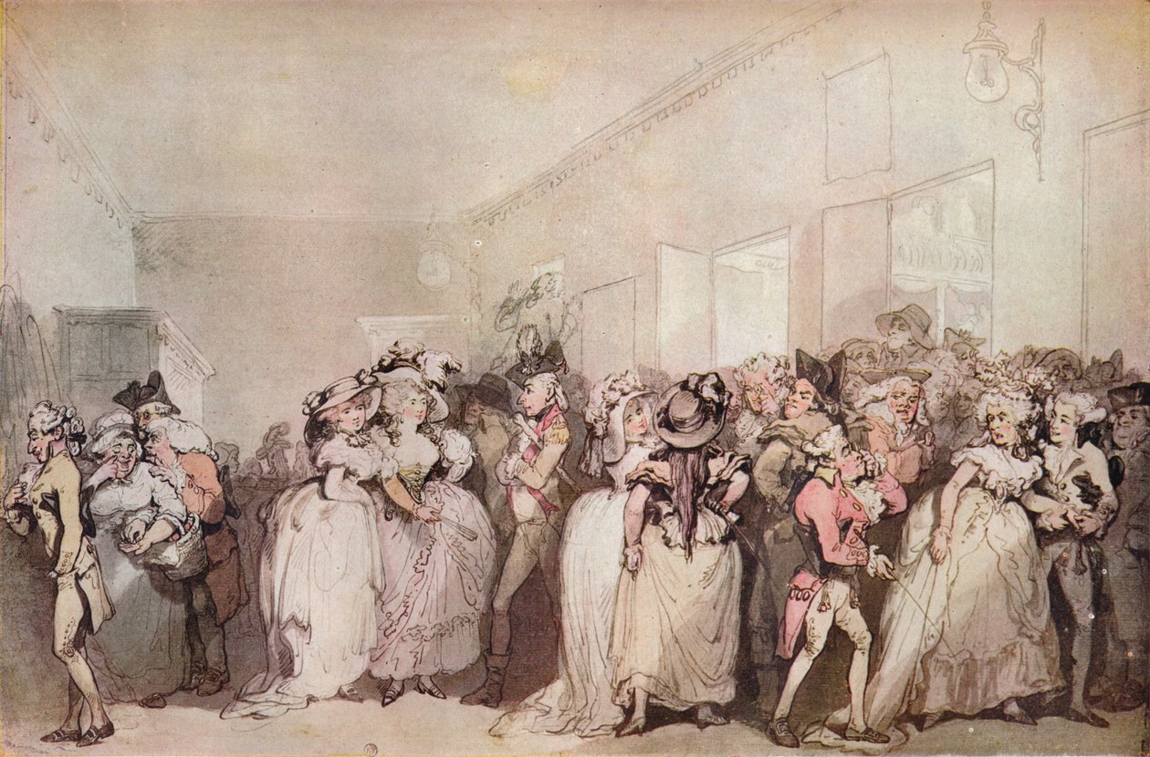 Box Lobby Loungers van 1785, c1785 door Thomas Rowlandson