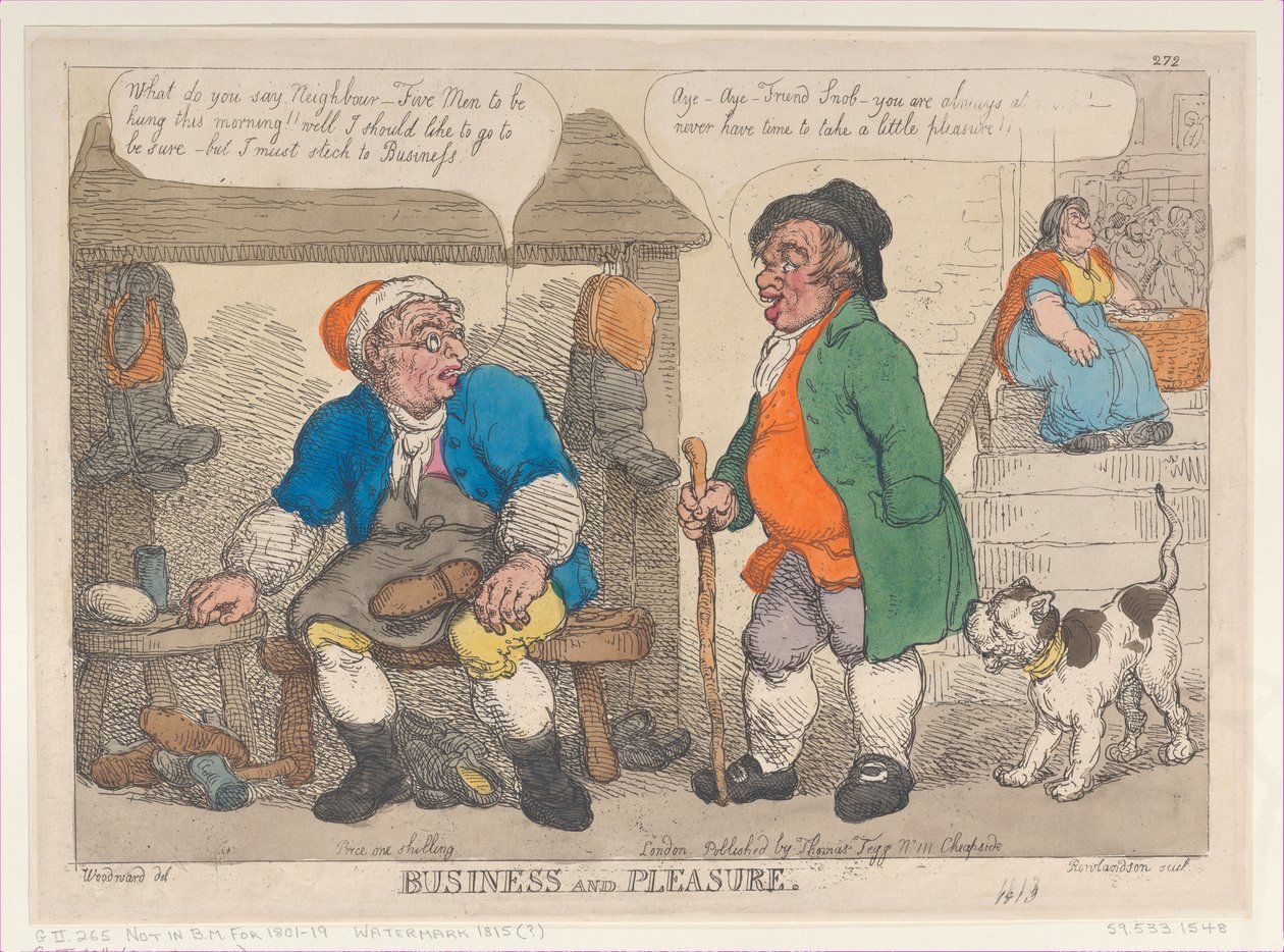 Zaken en plezier, [1813], herdruk door Thomas Rowlandson