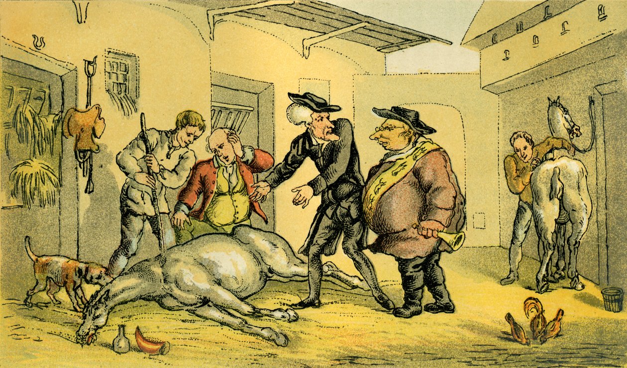 De dood van Punch door Thomas Rowlandson