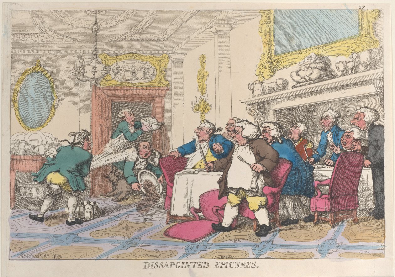 Teleurgestelde Fijnproevers, 1809 door Thomas Rowlandson