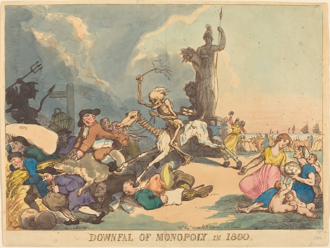 De Val van het Monopolie in 1800 door Thomas Rowlandson
