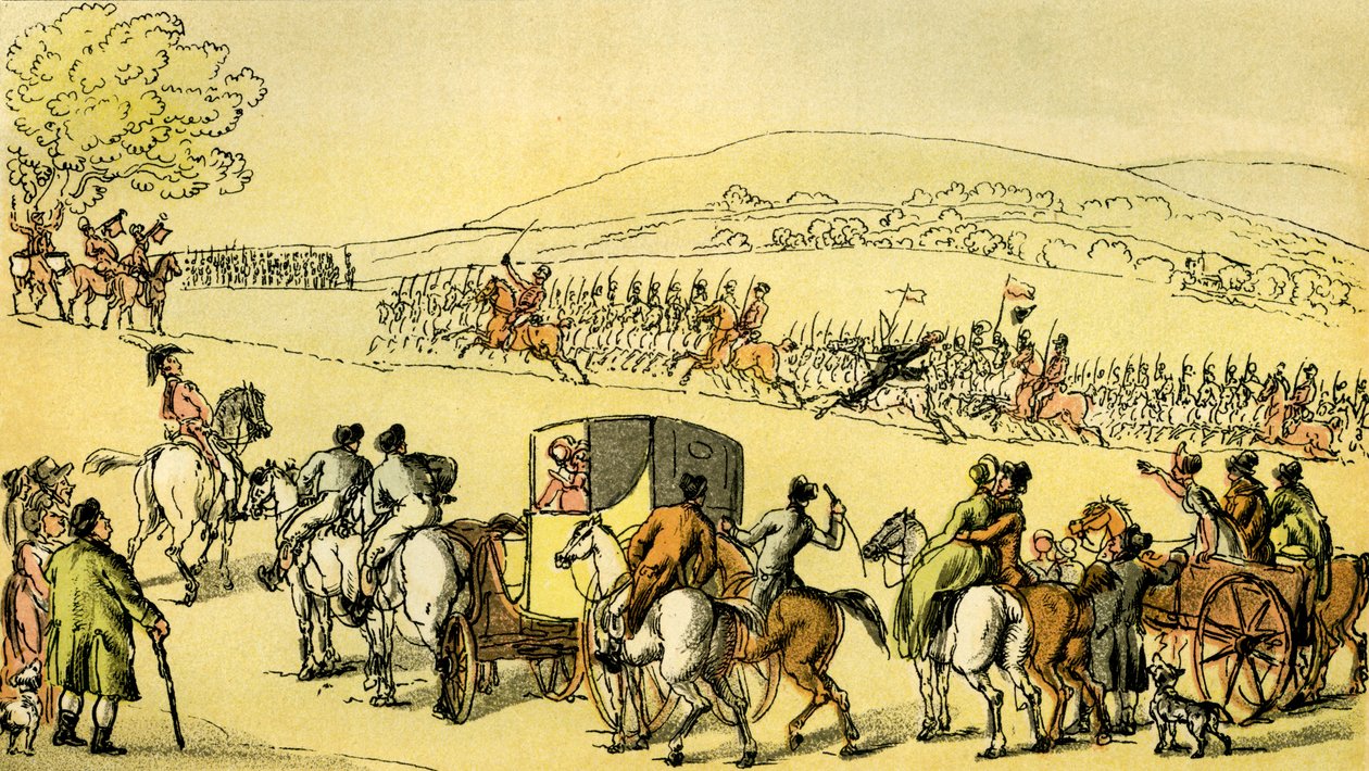 Dr Syntax bij een recensie door Thomas Rowlandson
