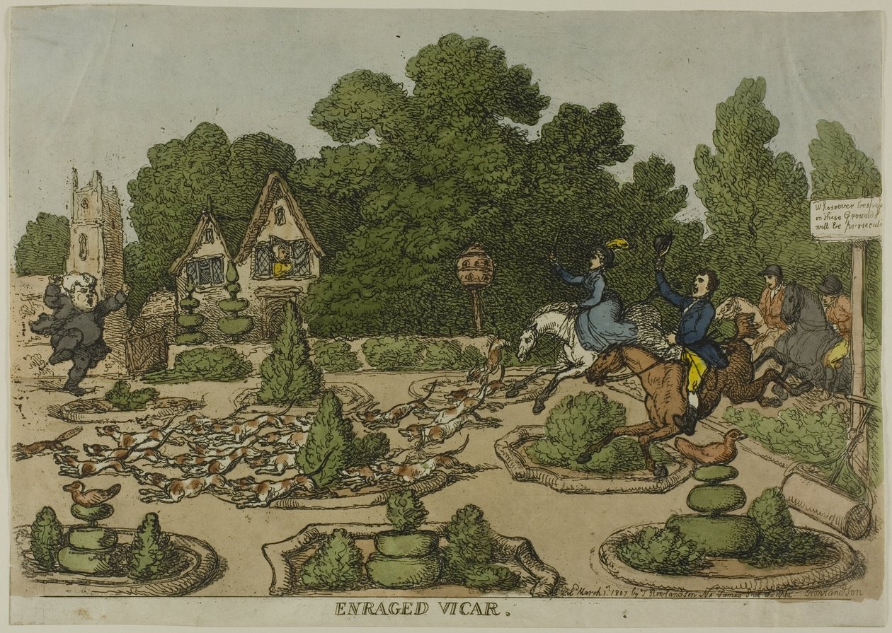Woedende dominee, uit Miseries of Human Life door Thomas Rowlandson