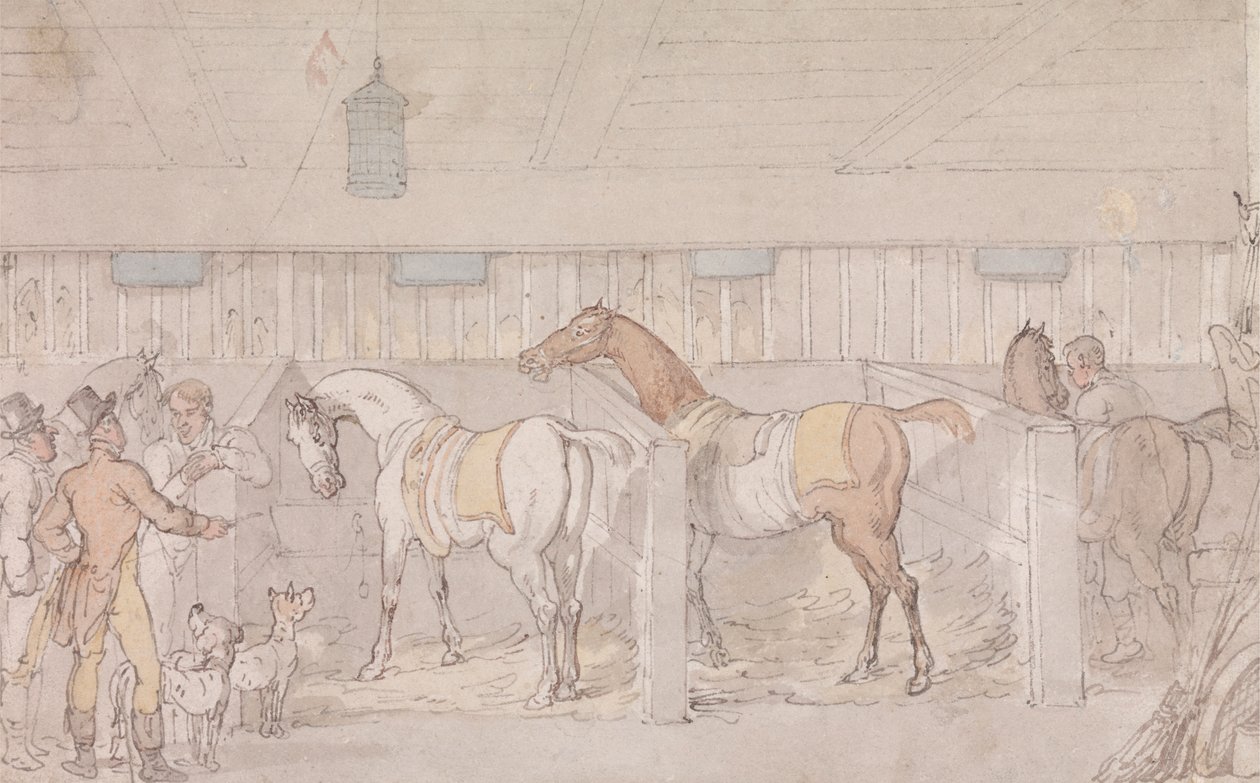 Interieur van een stal door Thomas Rowlandson