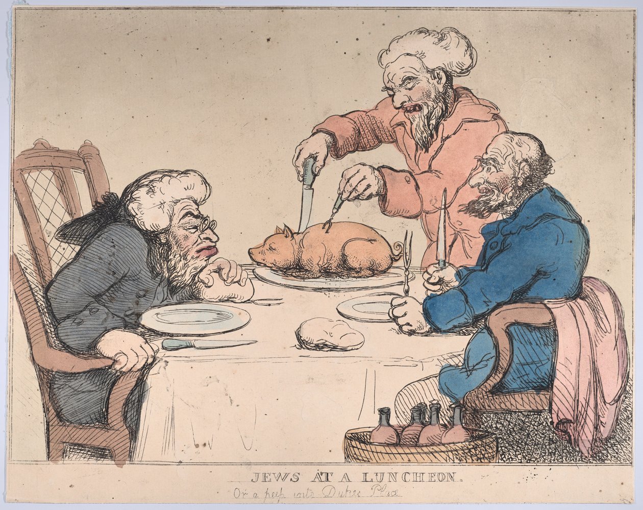 Joden bij een lunch door Thomas Rowlandson