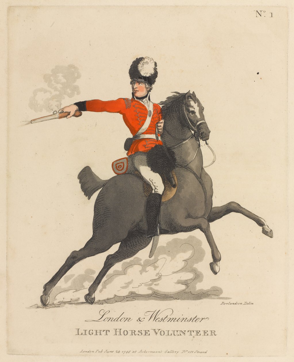 Londen en Westminster Licht Paard Vrijwilliger door Thomas Rowlandson