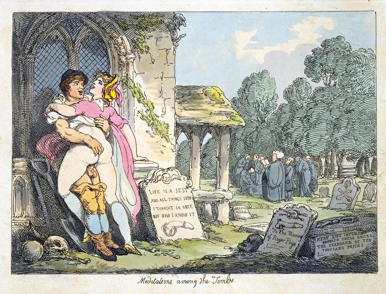 Meditaties tussen de graven door Thomas Rowlandson
